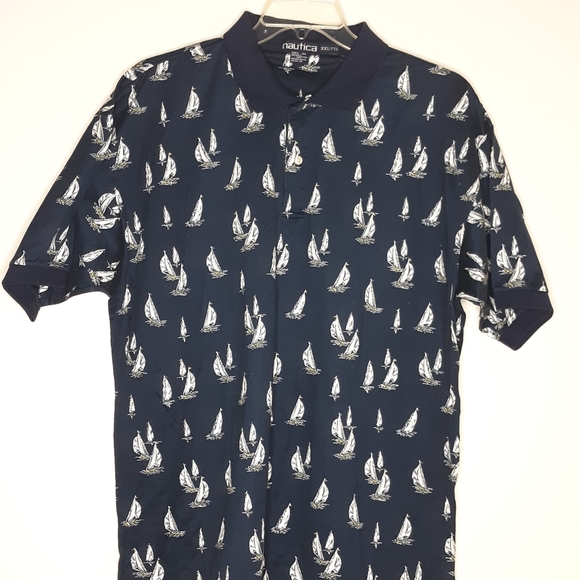 Vtg Nautica 90s Sailboat Polo Shirt Sz XXL - Picture 3 of 5